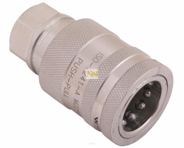 Szybkozłącze hydrauliczne gniazdo z eliminatorem ciśnienia M22x1.5 gwint wew. EURO PUSH-PULL (ISO 7241-A) Waryński WIAM22MW-PPE