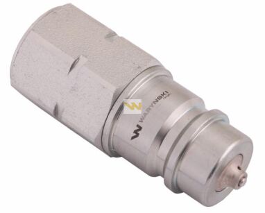 Szybkozłącze hydrauliczne wtyczka z eliminatorem ciśnienia M18x1.5 gwint wew. EURO (ISO 7241-A) Waryński WIAM18SWE