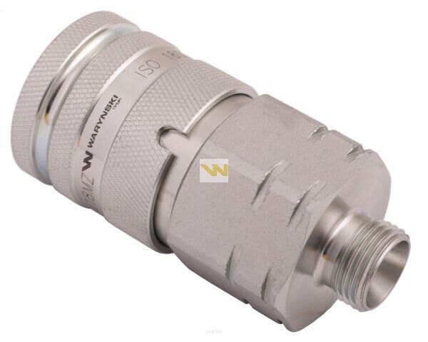 Szybkozłącze hydrauliczne suchoodcinające gniazdo M18x1.5 12L gwint zewnętrzny ISO16028 Waryński WIFM18MZ