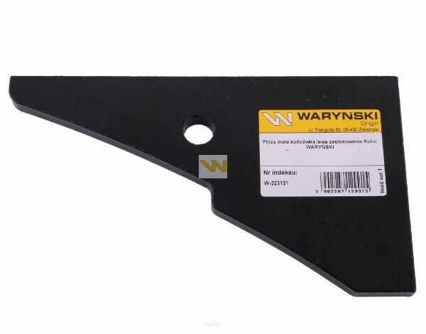 Płoza mała końcówka lewa zastosowanie Kuhn stal borowa WARYŃSKI